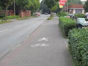 Bild 6: Der gemeinsame Geh-/Radweg auf der anderen Straßenseite ist nicht benutzungspflichtig. Bild 6: Der gemeinsame Geh-/Radweg auf der anderen Straßenseite ist nicht benutzungspflichtig.