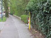 Bild 5: Von der Carl-Bertelsmann-Straße aus ist der Verbindungsweg nicht einsehbar. Verkehrszeichen zur Vorfahrtregelung gibt es nicht. Im Verlauf vorher steht am Stadtring ein Zeichen 206 (STOP). Im weiteren Verlauf steht am Bockschatzweg ein Zeichen 306 (Vorfahrtstraße) Bild 5: Von der Carl-Bertelsmann-Straße aus ist der Verbindungsweg nicht einsehbar. Verkehrszeichen zur Vorfahrtregelung gibt es nicht. Im Verlauf vorher steht am Stadtring ein Zeichen 206 (STOP). Im weiteren Verlauf steht am Bockschatzweg ein Zeichen 306 (Vorfahrtstraße)