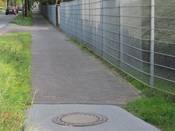 Bild 2: Ab hier wurde das ungeeignete Pflaster eingebaut